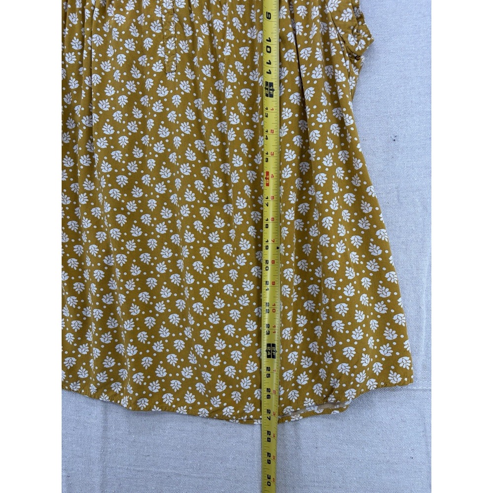 Daniel Rainn cottagecore Mustard Yellow Floral Sleeveless Top Women's 1x - Picture 8 of 10